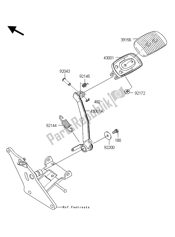 All parts for the Brake Pedal of the Kawasaki VN 1700 Classic ABS 2012