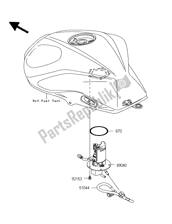 Tutte le parti per il Pompa Di Benzina del Kawasaki Z 750R 2011