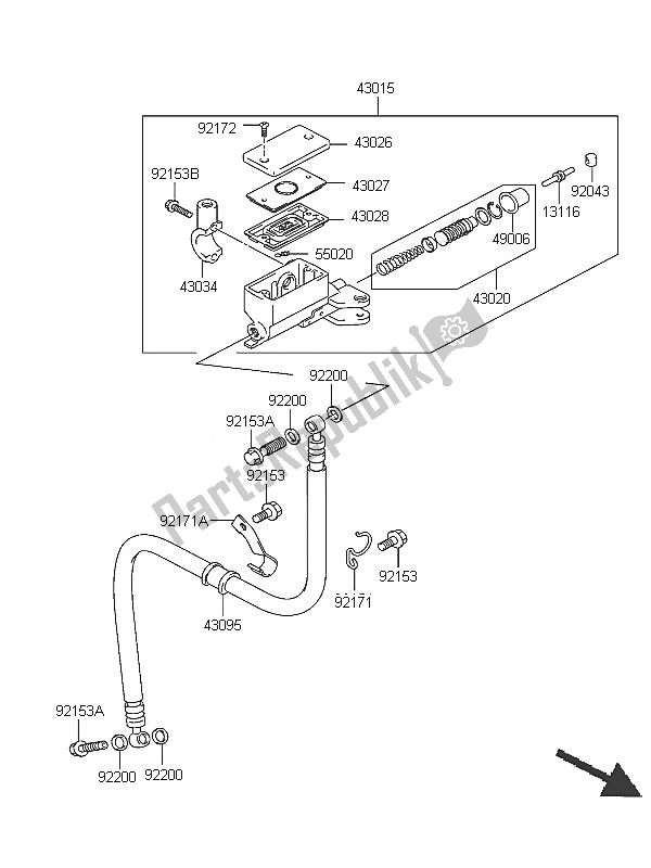 Tutte le parti per il Pompa Frizione del Kawasaki KLV 1000 2005