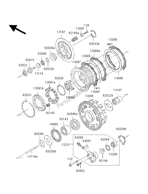 All parts for the Clutch of the Kawasaki ZRX 1200R 2002