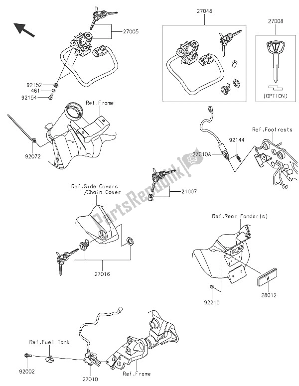 All parts for the Ignition Switch of the Kawasaki Vulcan S ABS 650 2016