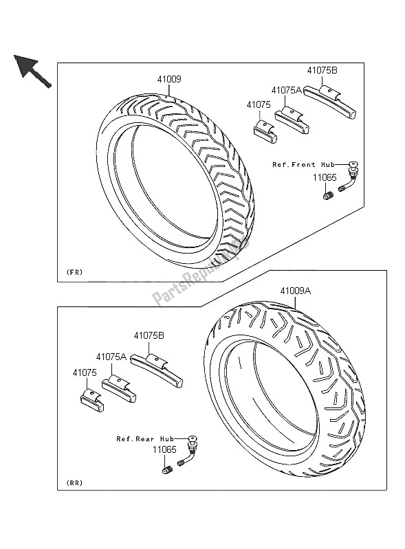 All parts for the Tires of the Kawasaki VN 1600 Classic 2005