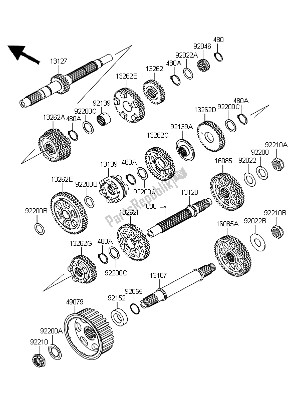 Toutes les pièces pour le Transmission du Kawasaki VN 2000 Classic 2009