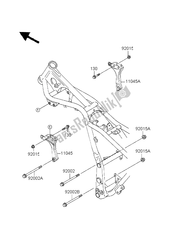 All parts for the Frame Fittings of the Kawasaki EL 252 1996