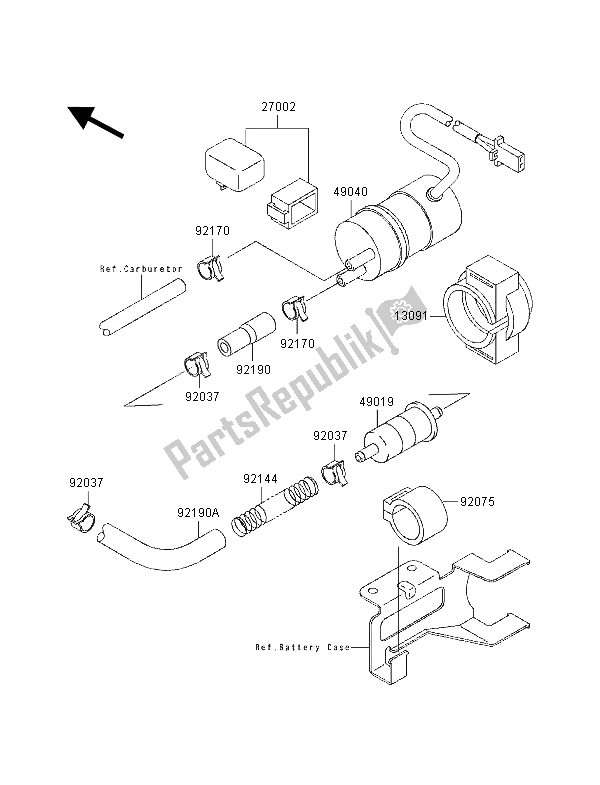 All parts for the Fuel Pump of the Kawasaki ZZ R 1100 1998