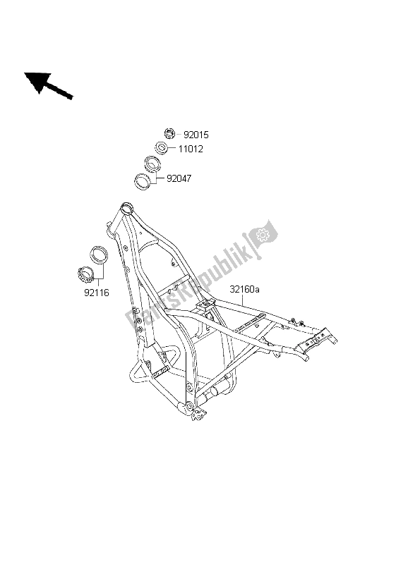 All parts for the Frame of the Kawasaki KLX 300R 1999