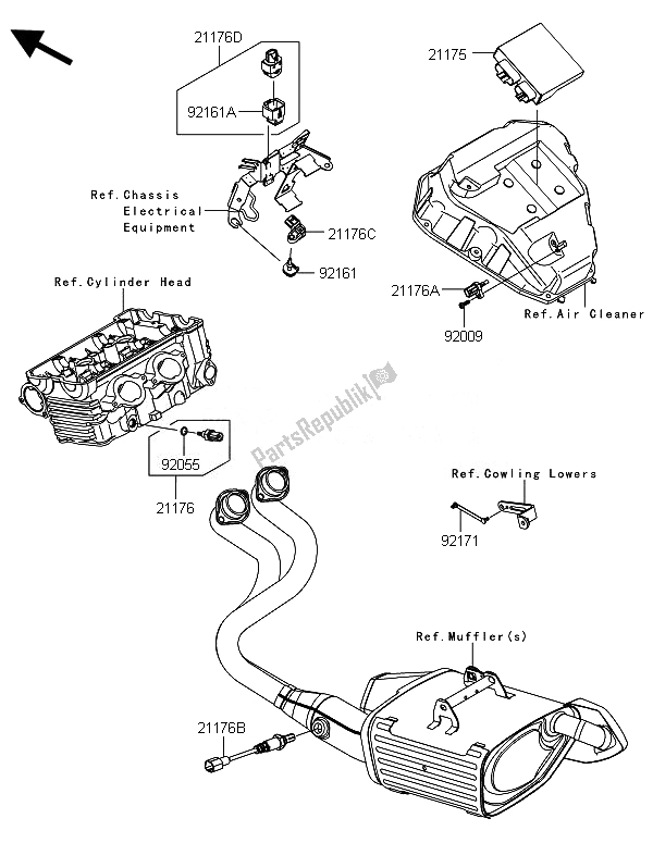 Wszystkie części do Wtrysk Paliwa Kawasaki ER 6F 650 2014