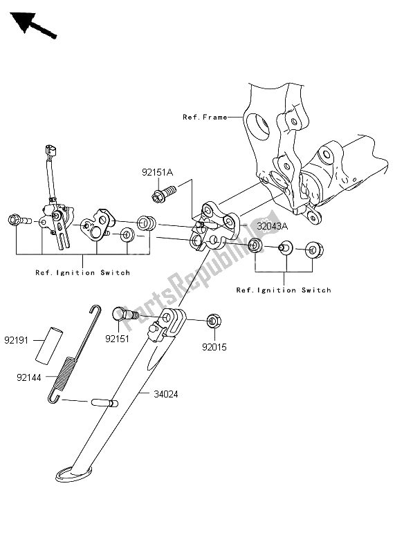 All parts for the Stand of the Kawasaki Ninja ZX 6R 600 2008