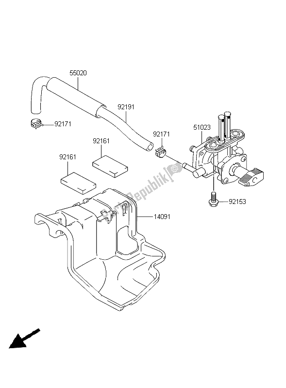 Wszystkie części do Filtr Paliwa Kawasaki KFX 50 2004