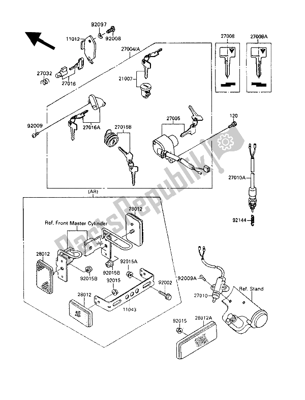 Tutte le parti per il Interruttore Di Accensione del Kawasaki VN 15 SE 1500 1992