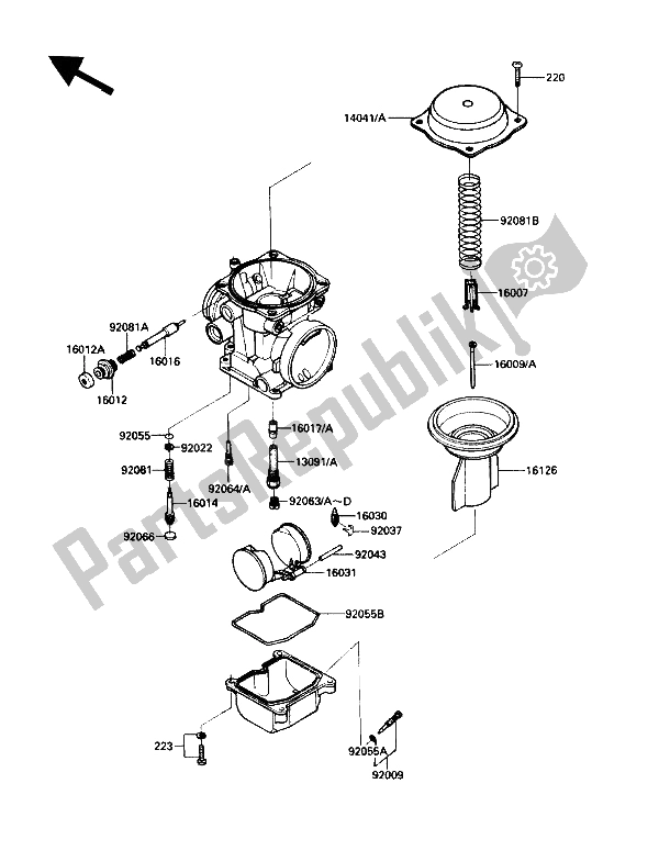 Todas as partes de Partes Do Carburador do Kawasaki Voyager XII 1200 1989