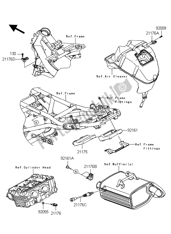 Alle onderdelen voor de Brandstof Injectie van de Kawasaki ER 6F ABS 650 2009