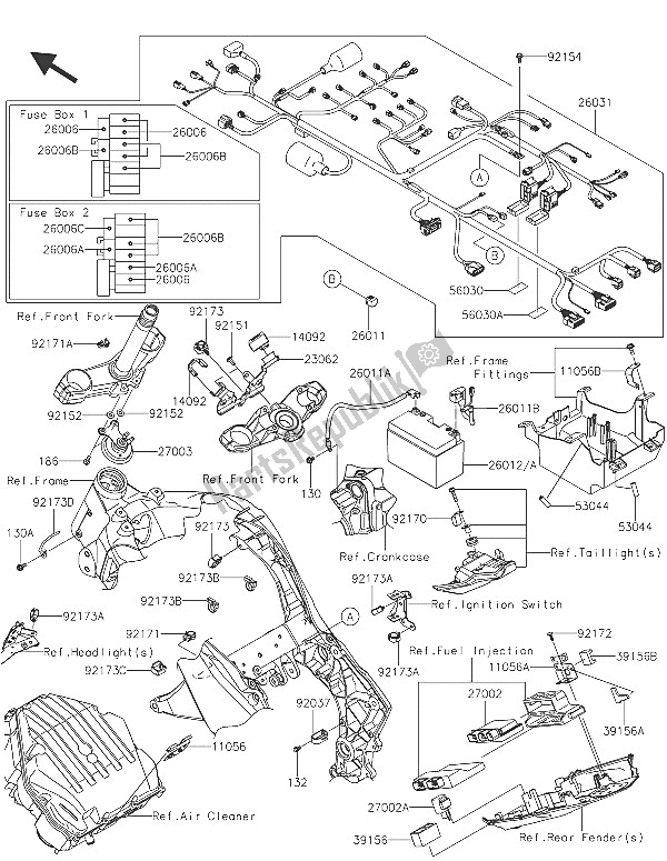 All parts for the Chassis Electrical Equipment of the Kawasaki Z 1000 ABS 2016