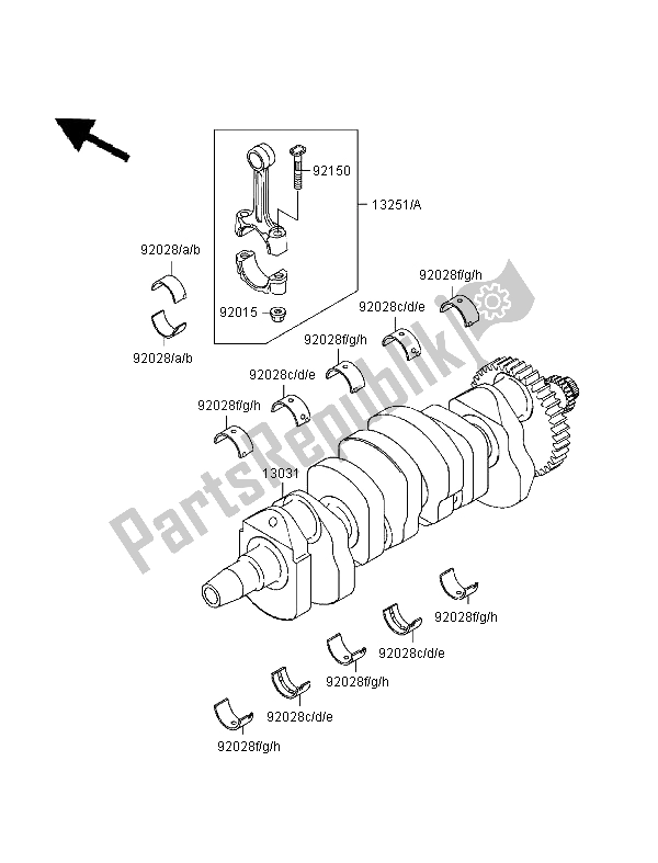 Todas as partes de Virabrequim do Kawasaki Ninja ZX 9R 900 1999