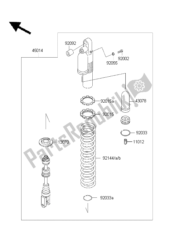 Tutte le parti per il Ammortizzatore del Kawasaki KLX 300R 2001