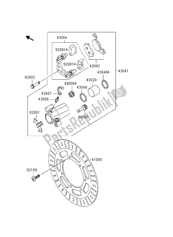 All parts for the Front Brake of the Kawasaki VN 800 1995