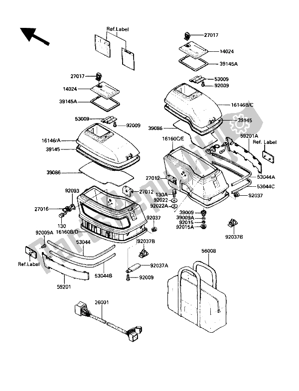 All parts for the Accessory (side Bag) of the Kawasaki ZG 1200 B1 1990