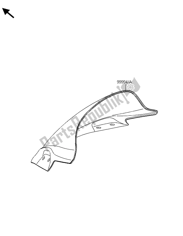 Tutte le parti per il Accessorio (parabrezza) del Kawasaki Ninja 300 ABS 2013