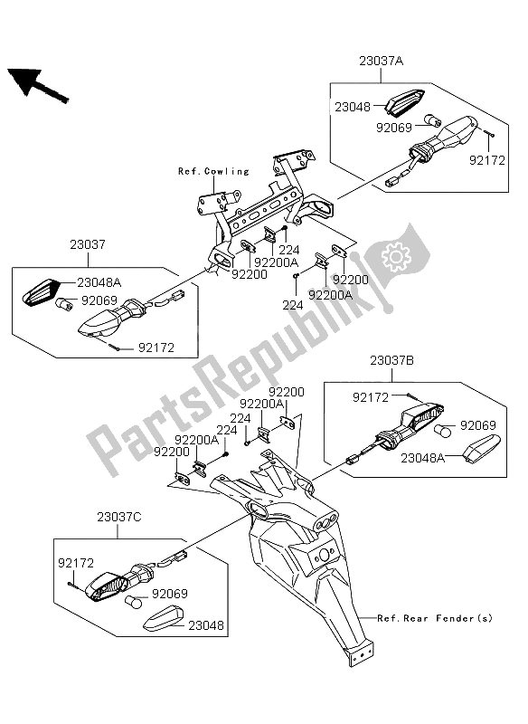 Todas las partes para Señales De Giro de Kawasaki Versys ABS 650 2012