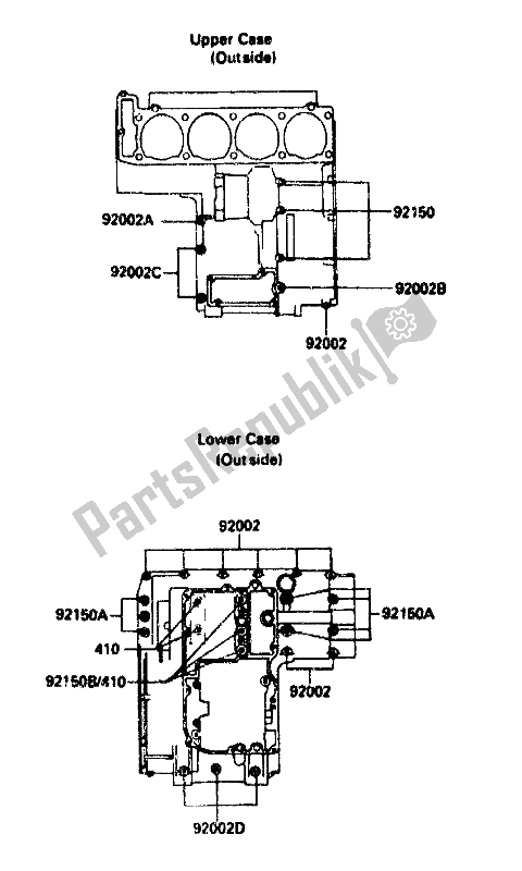 Todas las partes para Patrón De Perno Del Cárter de Kawasaki ZX 10 1000 1990