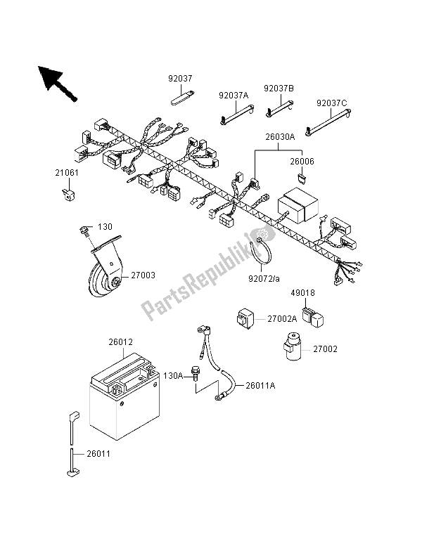 All parts for the Chassis Electrical Equipment of the Kawasaki ER 500 1999