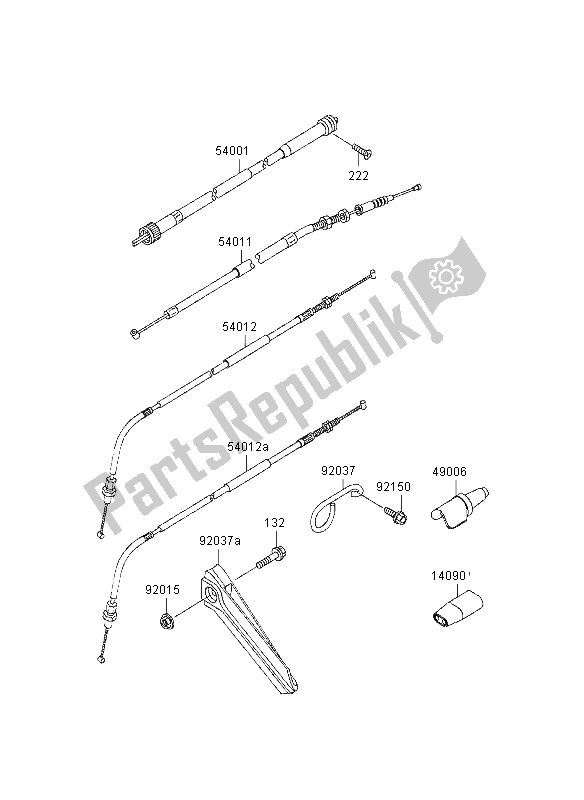 All parts for the Cables of the Kawasaki KLX 250R 1995