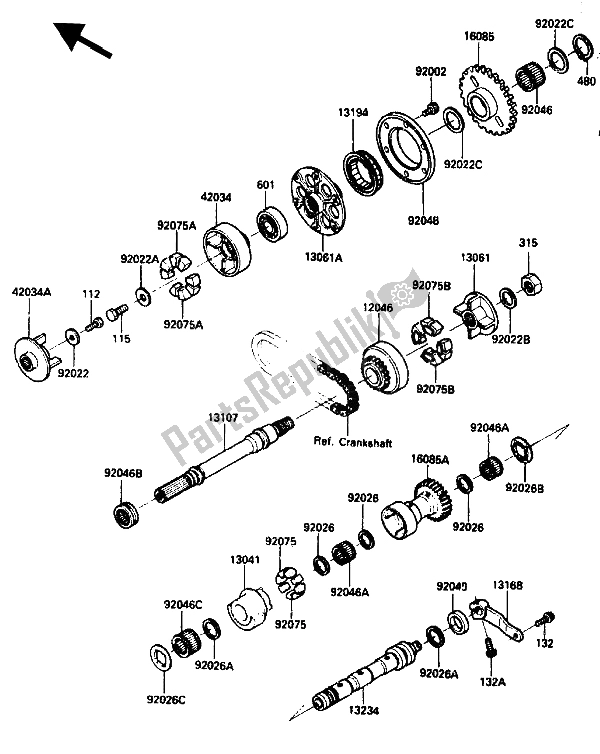 All parts for the Balancer of the Kawasaki ZX 10 1000 1988