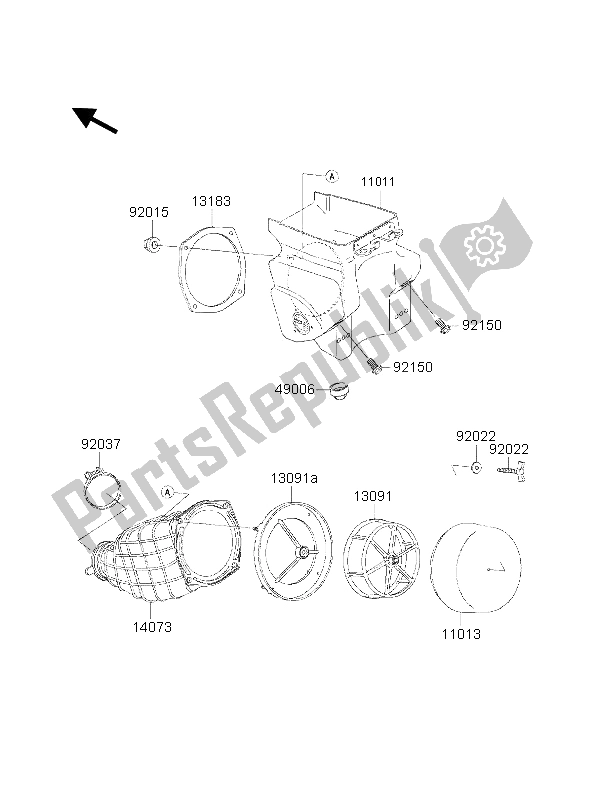 Tutte le parti per il Filtro Dell'aria del Kawasaki KX 500 2001