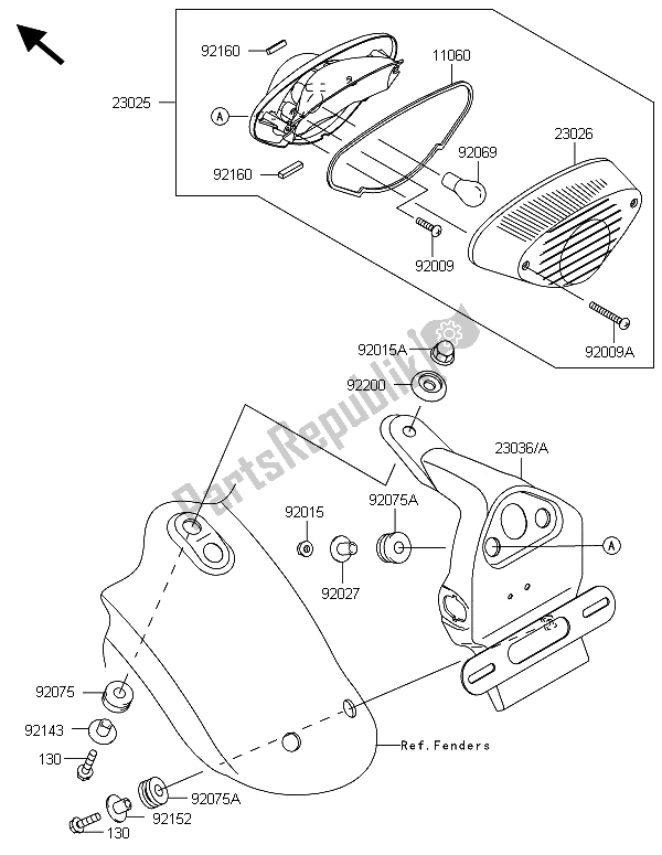 Todas las partes para Luces Traseras) de Kawasaki W 800 2013