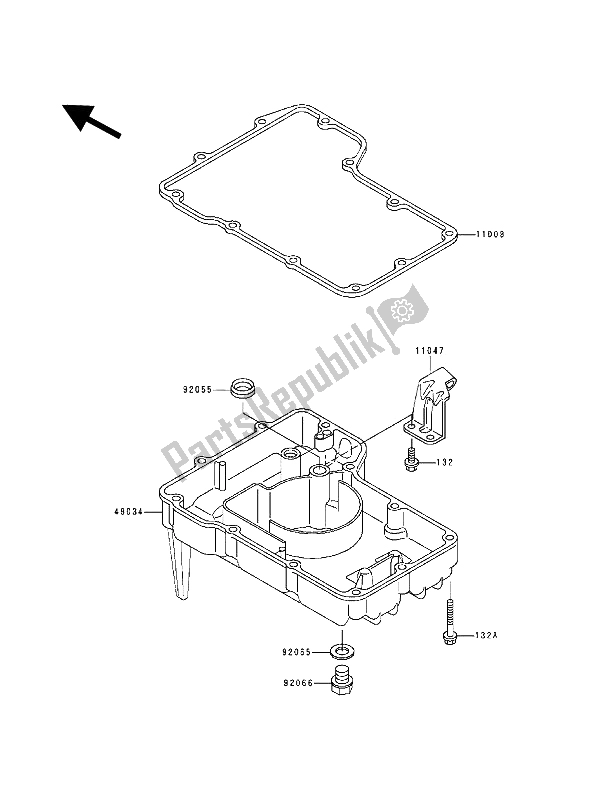 All parts for the Oil Pan of the Kawasaki ZZ R 600 1993