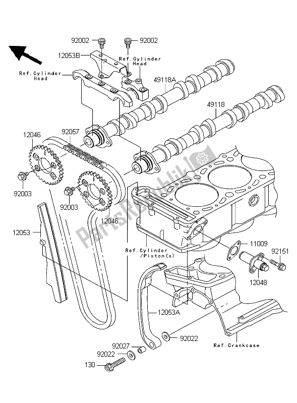 Tutte le parti per il Albero A Camme E Tenditore del Kawasaki ZRX 1200R 2004