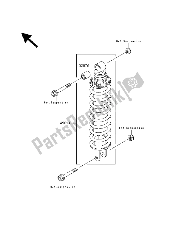 Alle onderdelen voor de Schokdemper van de Kawasaki GPZ 500S 1999