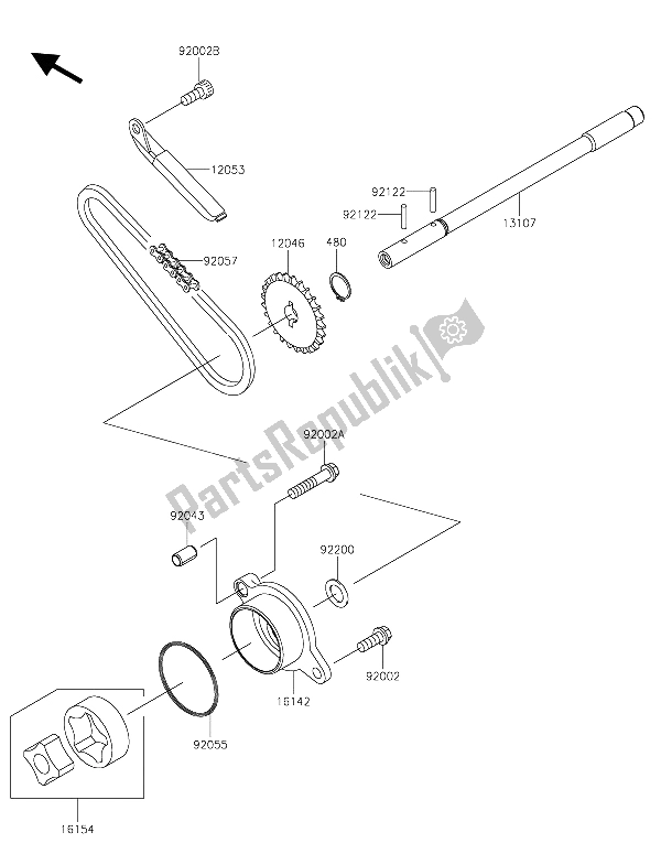 All parts for the Oil Pump of the Kawasaki Vulcan 900 Classic 2015