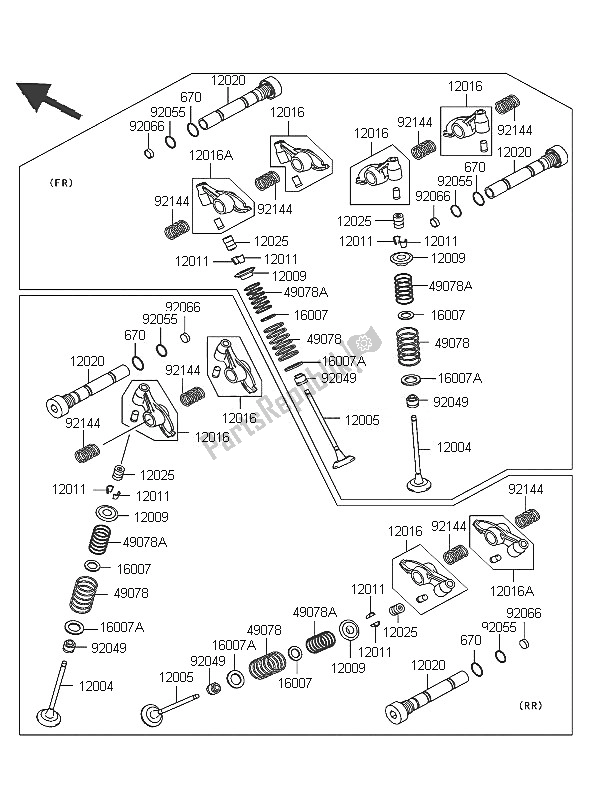 All parts for the Valve of the Kawasaki VN 1600 Mean Streak 2005