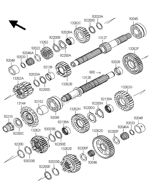 Alle onderdelen voor de Overdragen van de Kawasaki Z 1000 SX ABS 2011