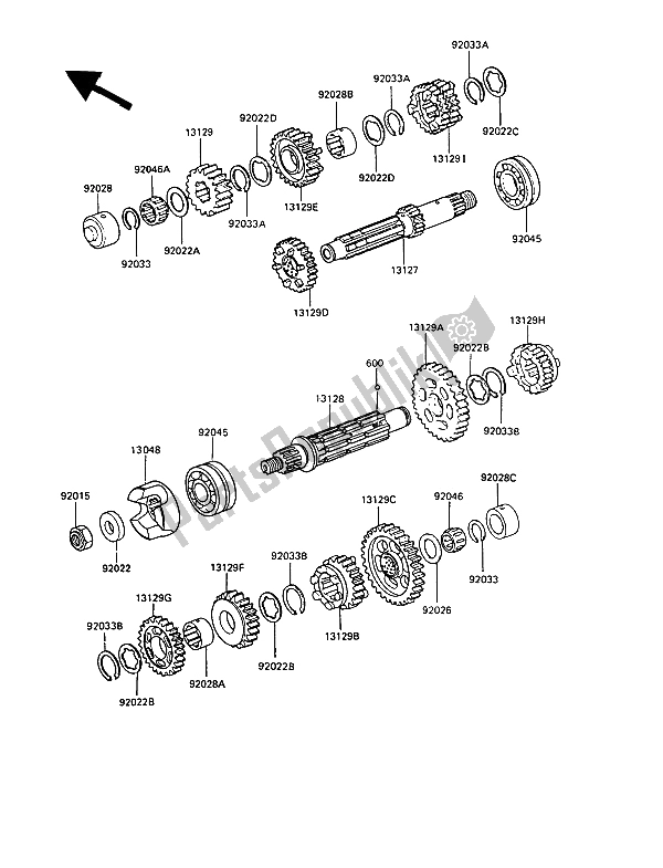 Todas las partes para Transmisión de Kawasaki GT 550 1989