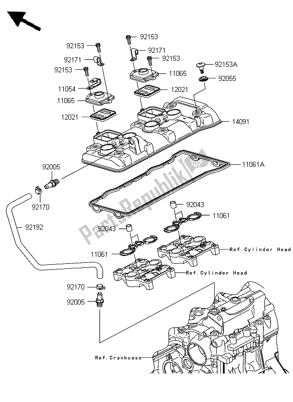 Tutte le parti per il Coperchio Della Testata del Kawasaki Ninja ZX 6R 600 2007