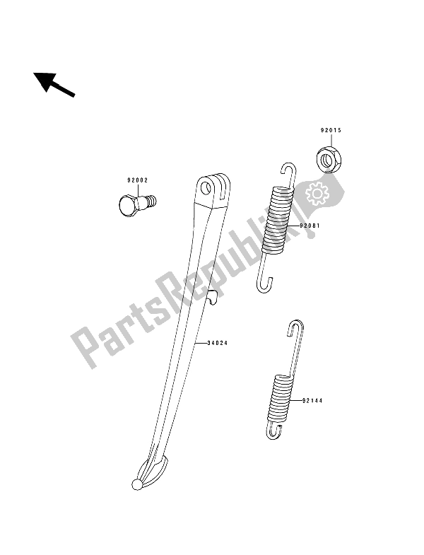 All parts for the Stand(s) of the Kawasaki Zephyr 550 1994