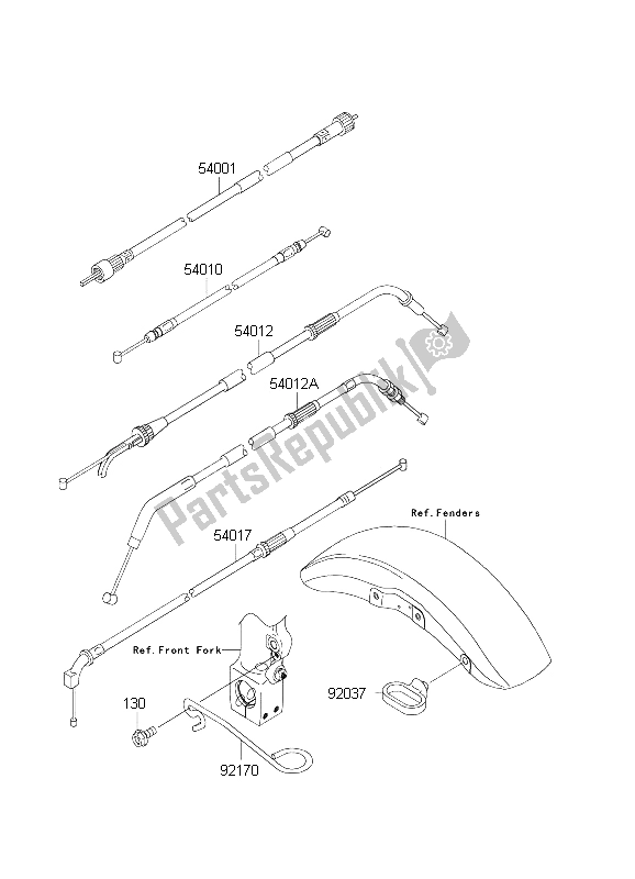 Wszystkie części do Kable Kawasaki ZRX 1200 2004