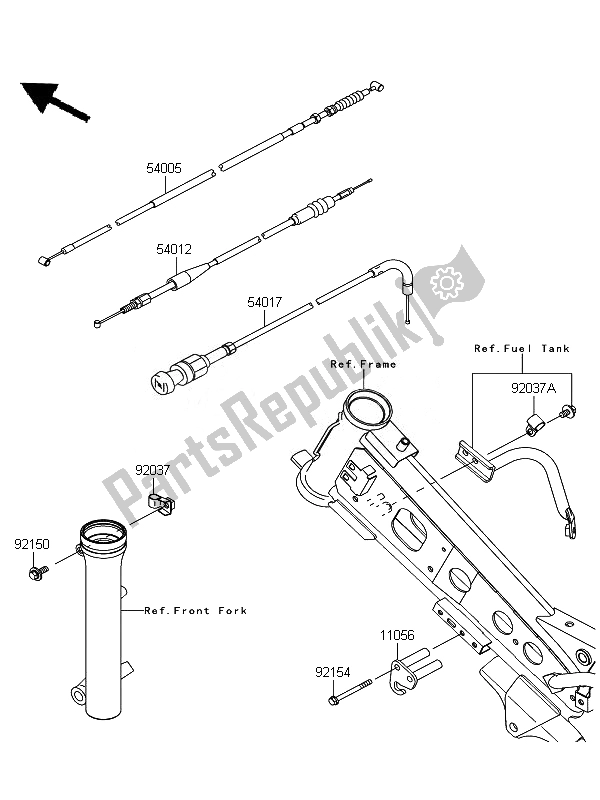 All parts for the Cables of the Kawasaki KLX 110 2010