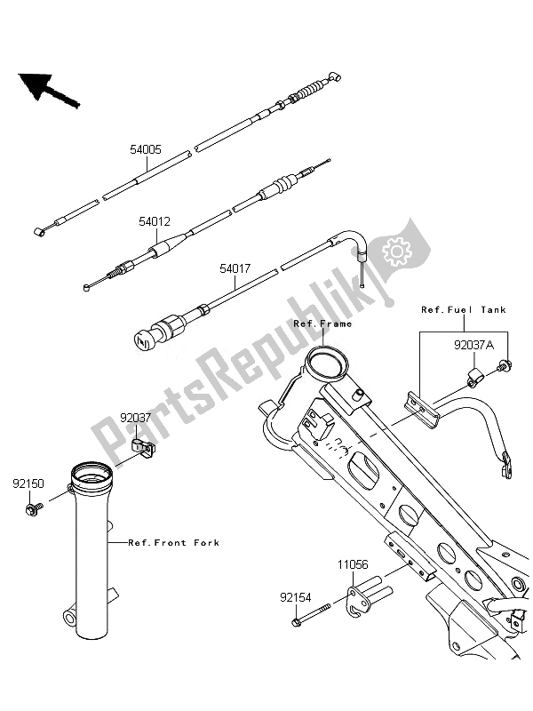 Todas las partes para Cables de Kawasaki KLX 110 2010