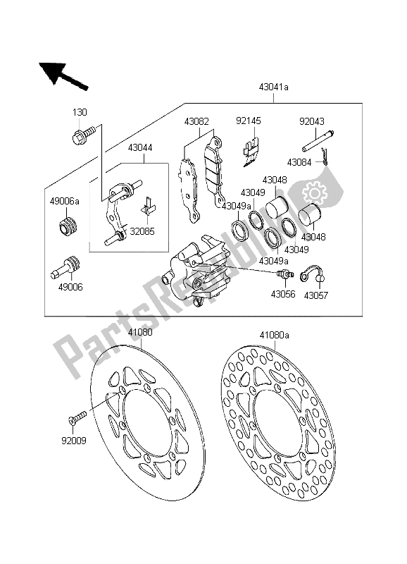 Tutte le parti per il Freno Anteriore del Kawasaki KX 80 SW LW 1999