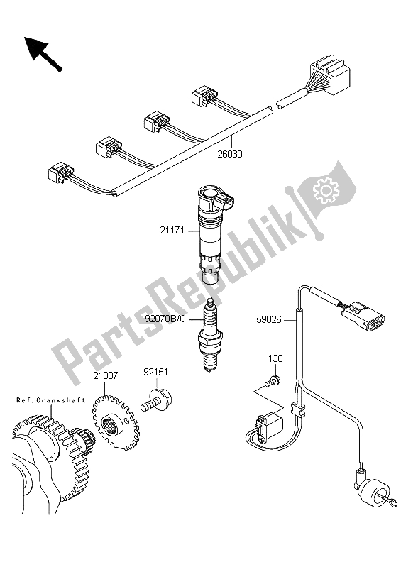 Wszystkie części do Sytem Zap? Onu Kawasaki Z 1000 2004