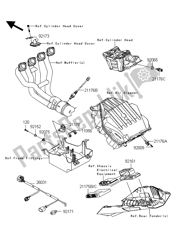 All parts for the Fuel Injection of the Kawasaki Z 1000 ABS 2012