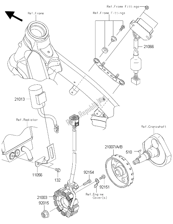 Toutes les pièces pour le Générateur du Kawasaki KX 250F 2015