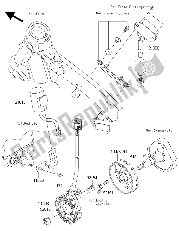 Wszystkie części do Generator Kawasaki KX 250F 2015