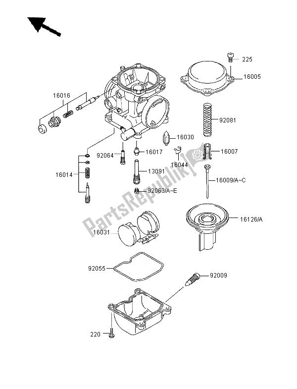 Tutte le parti per il Parti Del Carburatore del Kawasaki EL 252 1997