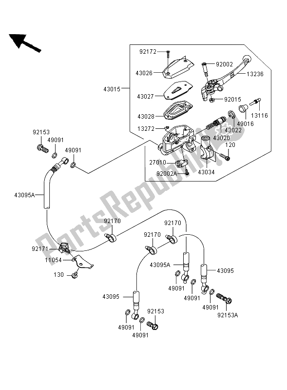 Toutes les pièces pour le Maître-cylindre Avant du Kawasaki Versys 650 2009