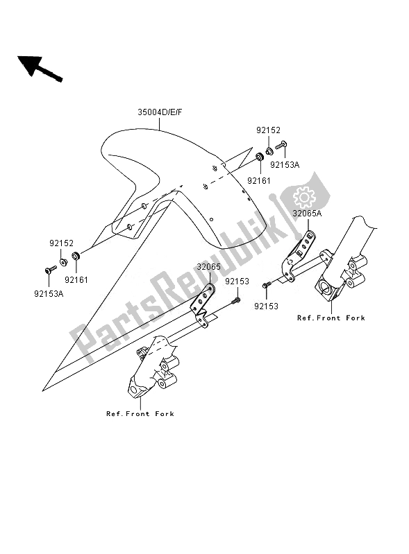 Toutes les pièces pour le Garde-boue Avant du Kawasaki ER 6N 650 2007