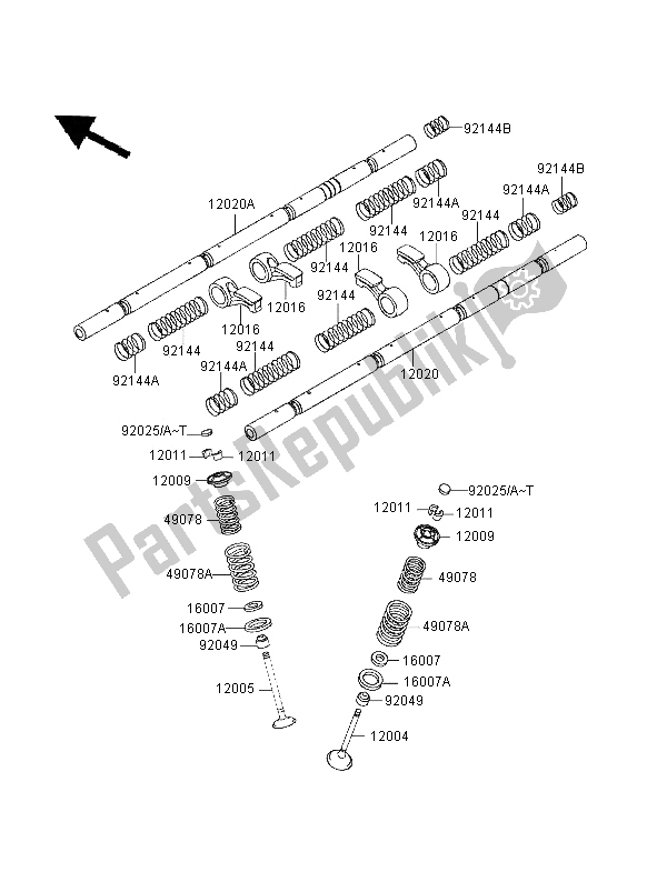 All parts for the Valve of the Kawasaki ZZR 1100 1995